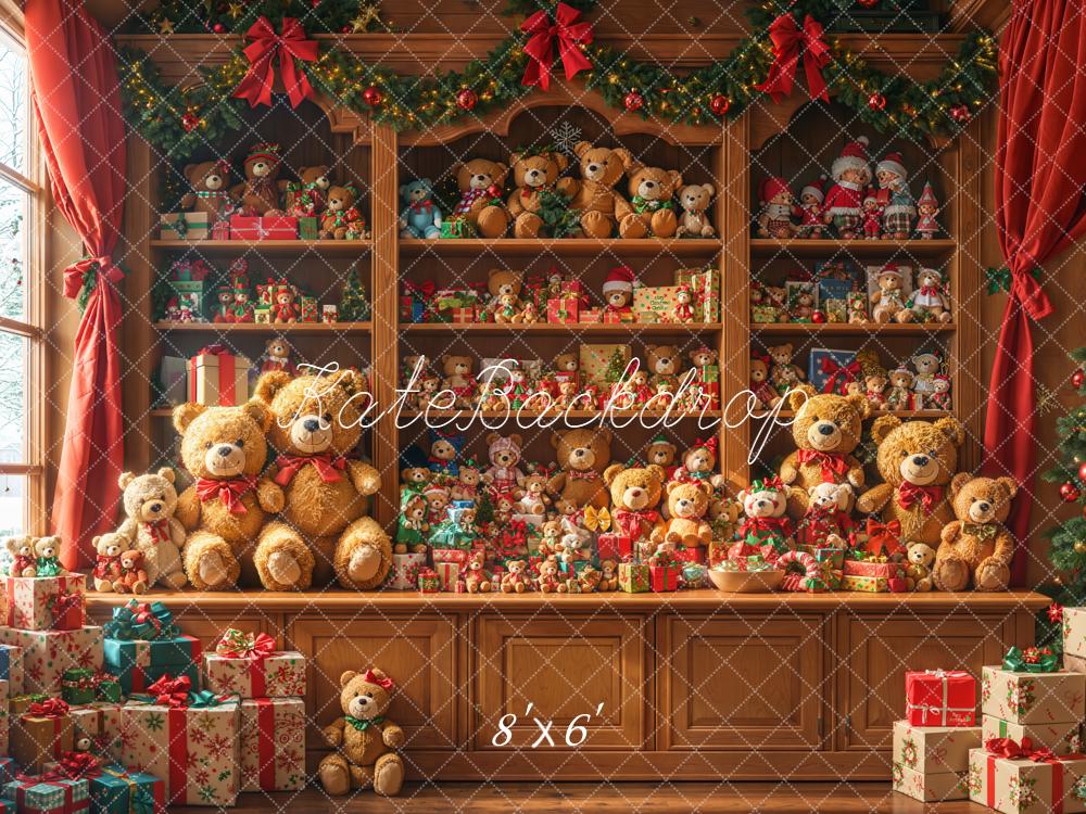 Kate Christmas Teddy Bears Cabinet Gifts Backdrop Designed by Emetselch - Image 4