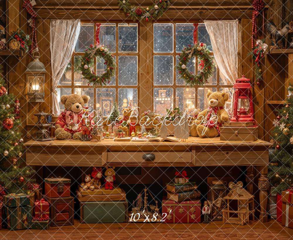 Kate Christmas Teddy Bears Window Room Backdrop Designed by Emetselch - Image 6