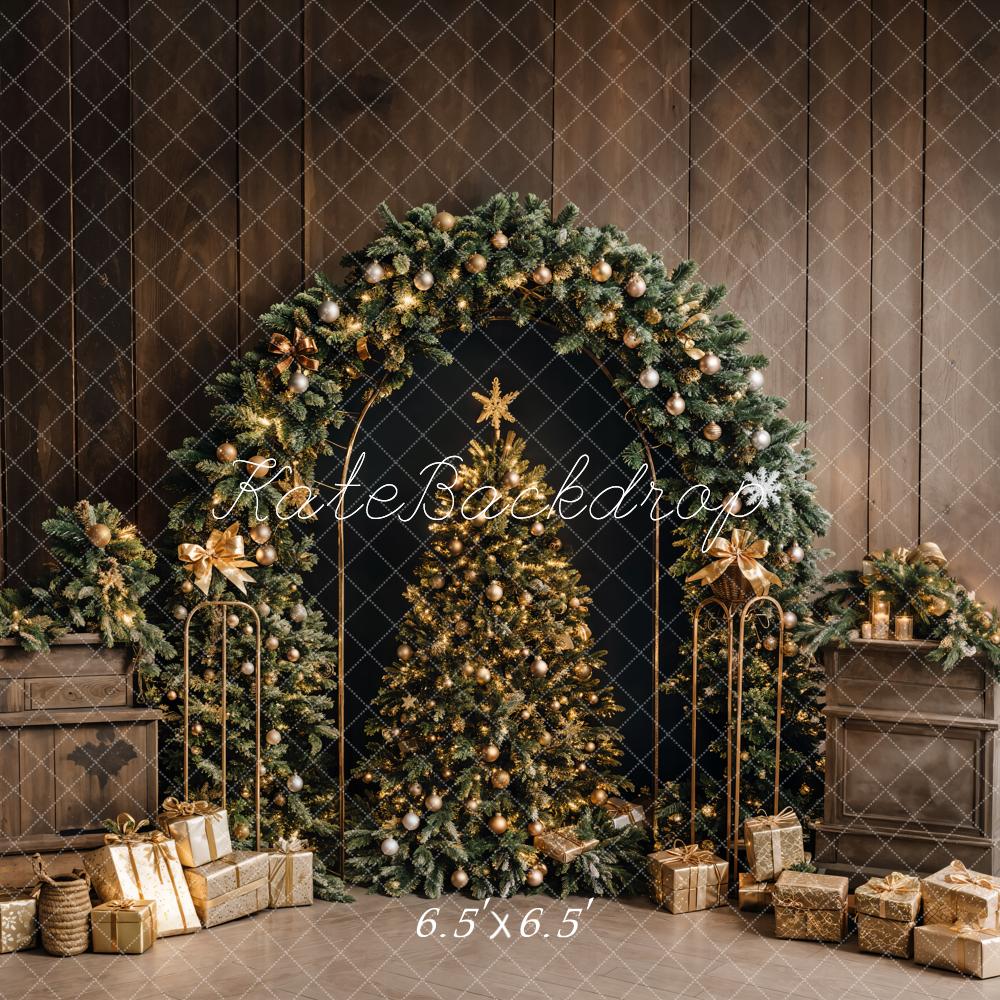 Kate Christmas Tree Arch Gifts Wood Wall Backdrop Designed by Emetselch - Image 2