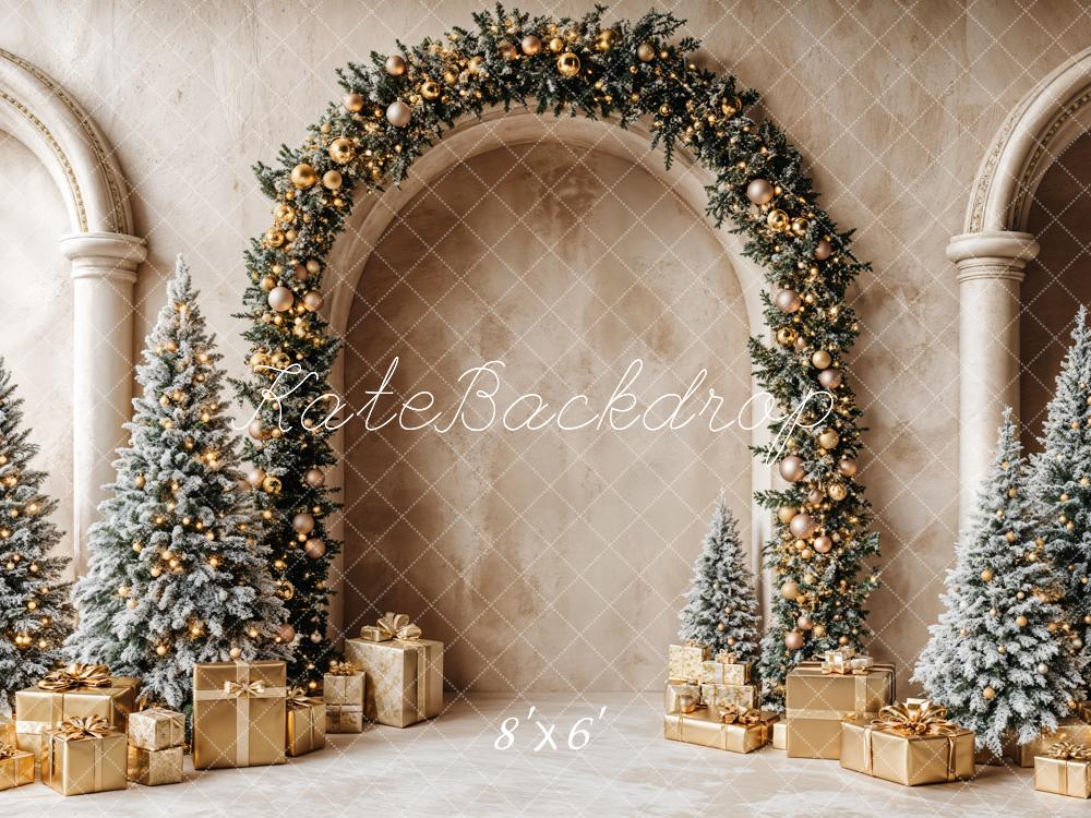 Kate Christmas Tree Arch Golden Gifts Backdrop Designed by Emetselch - Image 4