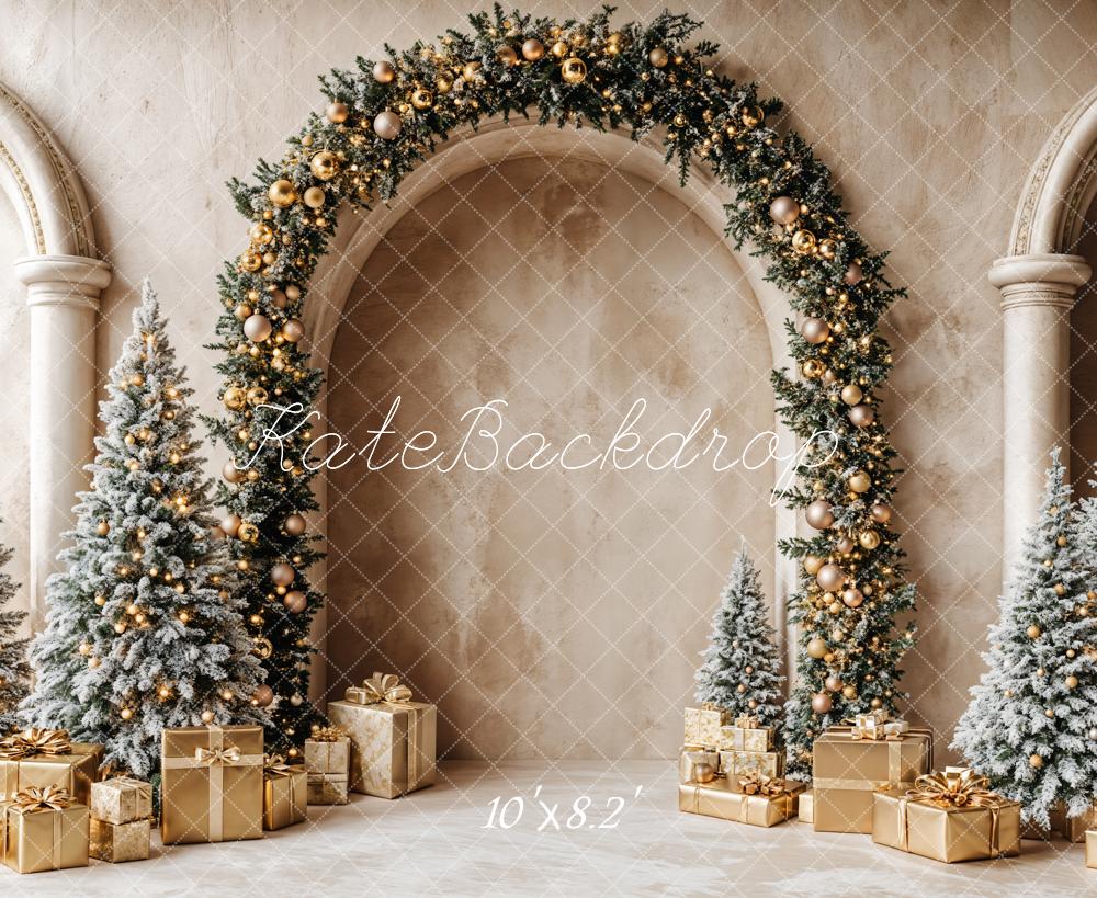Kate Christmas Tree Arch Golden Gifts Backdrop Designed by Emetselch - Image 5