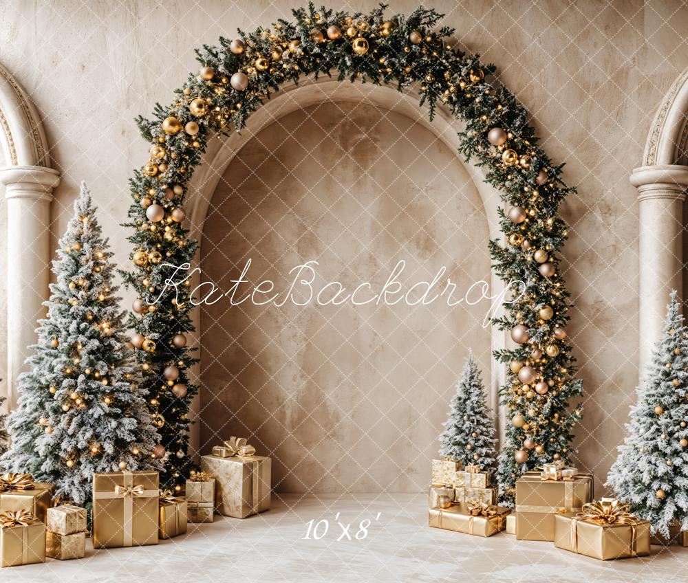 Kate Christmas Tree Arch Golden Gifts Backdrop Designed by Emetselch - Image 6