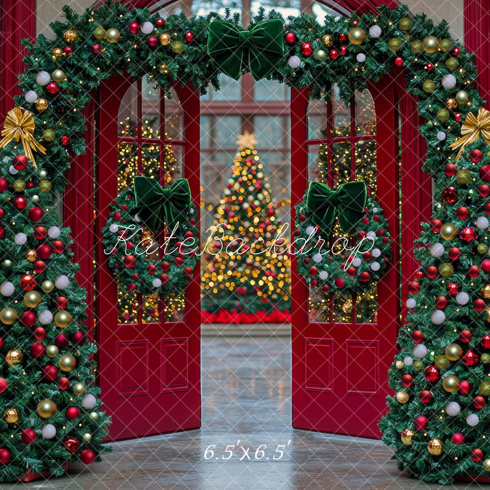 Kate Christmas Tree Arch Red Door Backdrop Designed by Mini MakeBelieve - Image 2