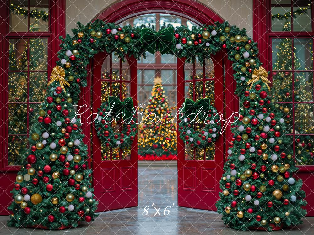Kate Christmas Tree Arch Red Door Backdrop Designed by Mini MakeBelieve - Image 3