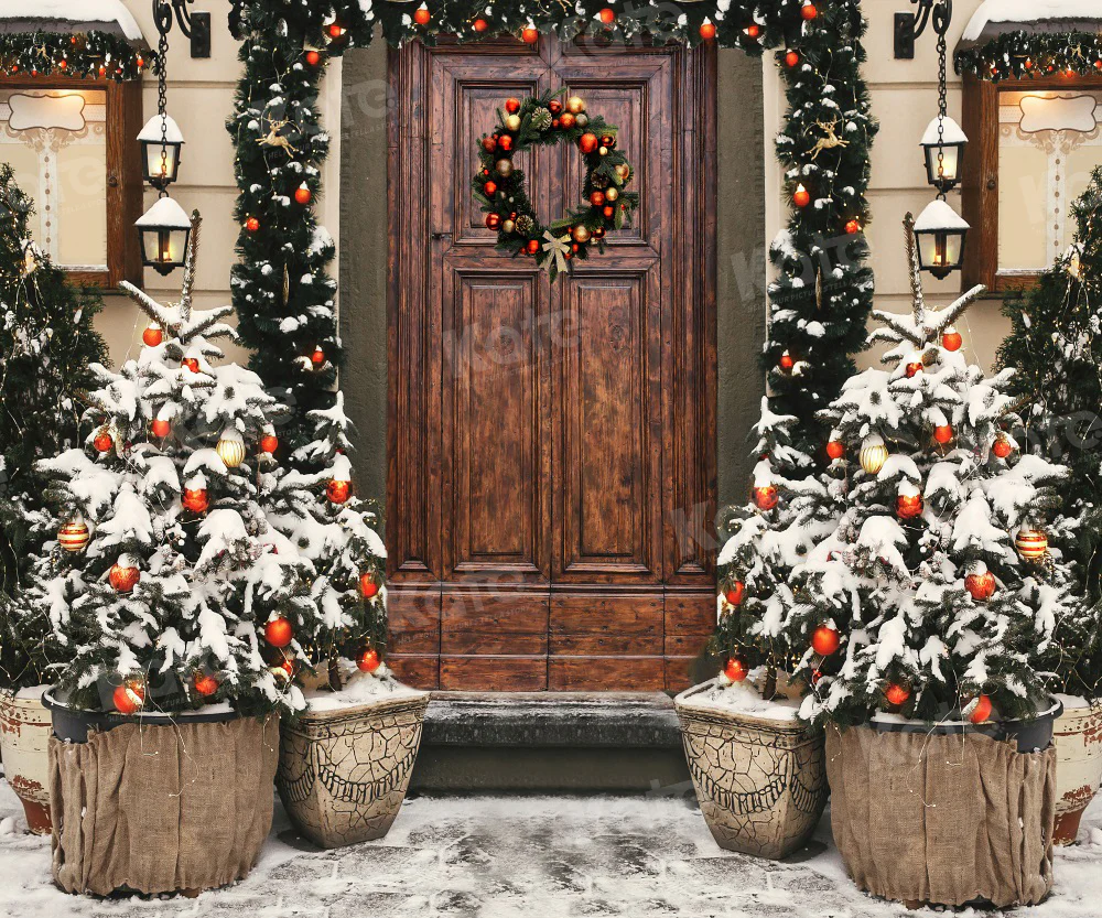 Kate Christmas Tree Arch Yard Backdrop for Photography - Image 3