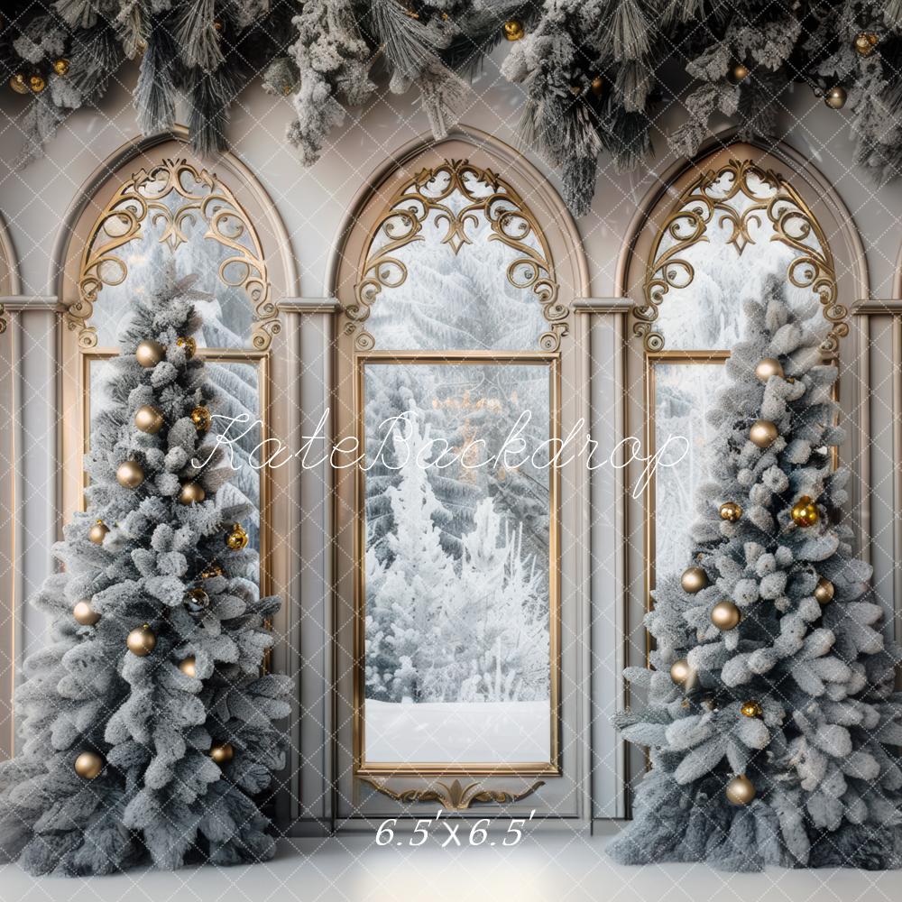 Kate Christmas Tree Arched Window Backdrop Designed by Mini MakeBelieve - Image 2
