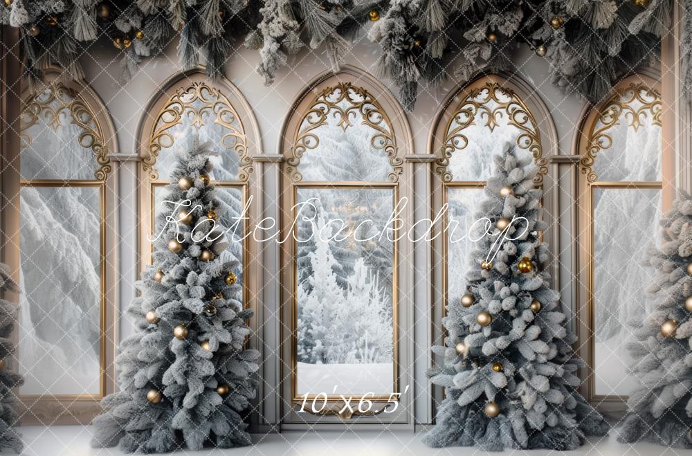 Kate Christmas Tree Arched Window Backdrop Designed by Mini MakeBelieve - Image 4