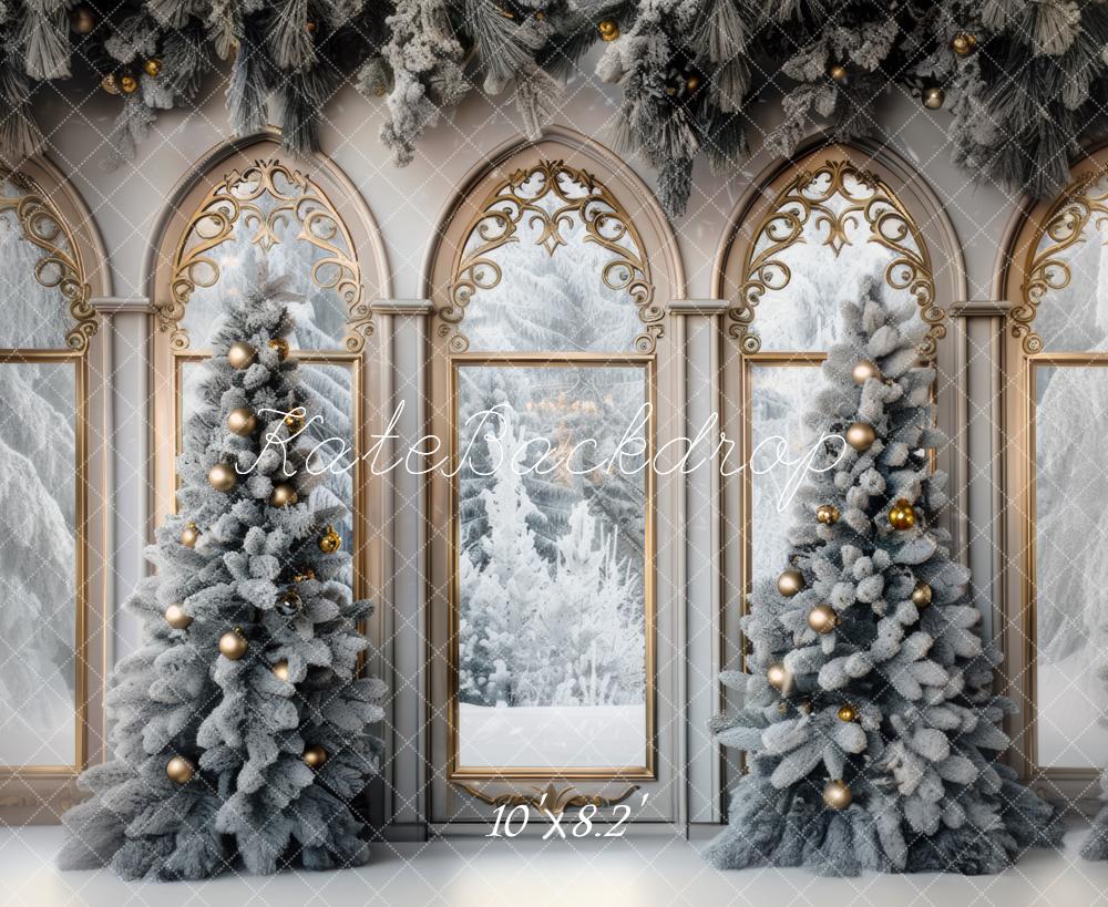 Kate Christmas Tree Arched Window Backdrop Designed by Mini MakeBelieve - Image 5