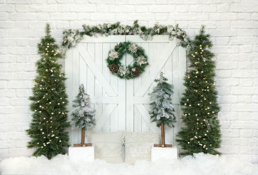 Kate Christmas Tree Backdrop Barn Door Designed by Emetselch - Image 2