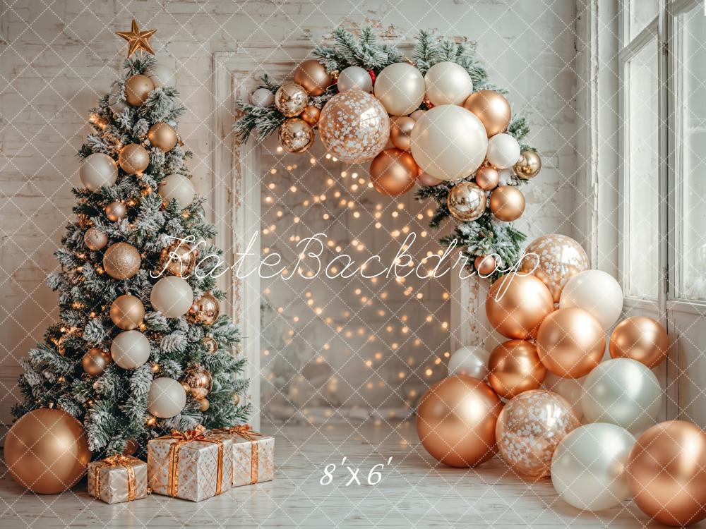 Kate Christmas Tree Balloon Arch Door Backdrop Designed by Emetselch - Image 3