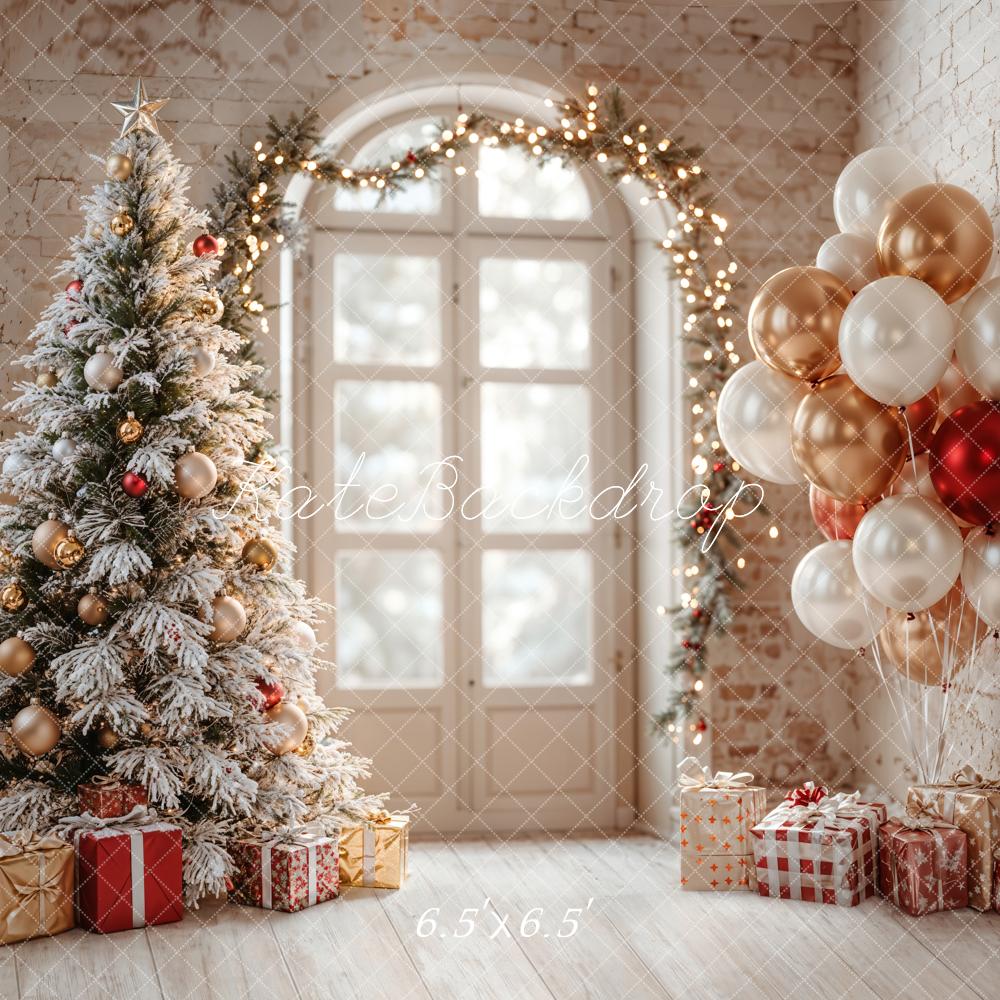 Kate Christmas Tree Balloons Arch Window Backdrop Designed by Emetselch - Image 2
