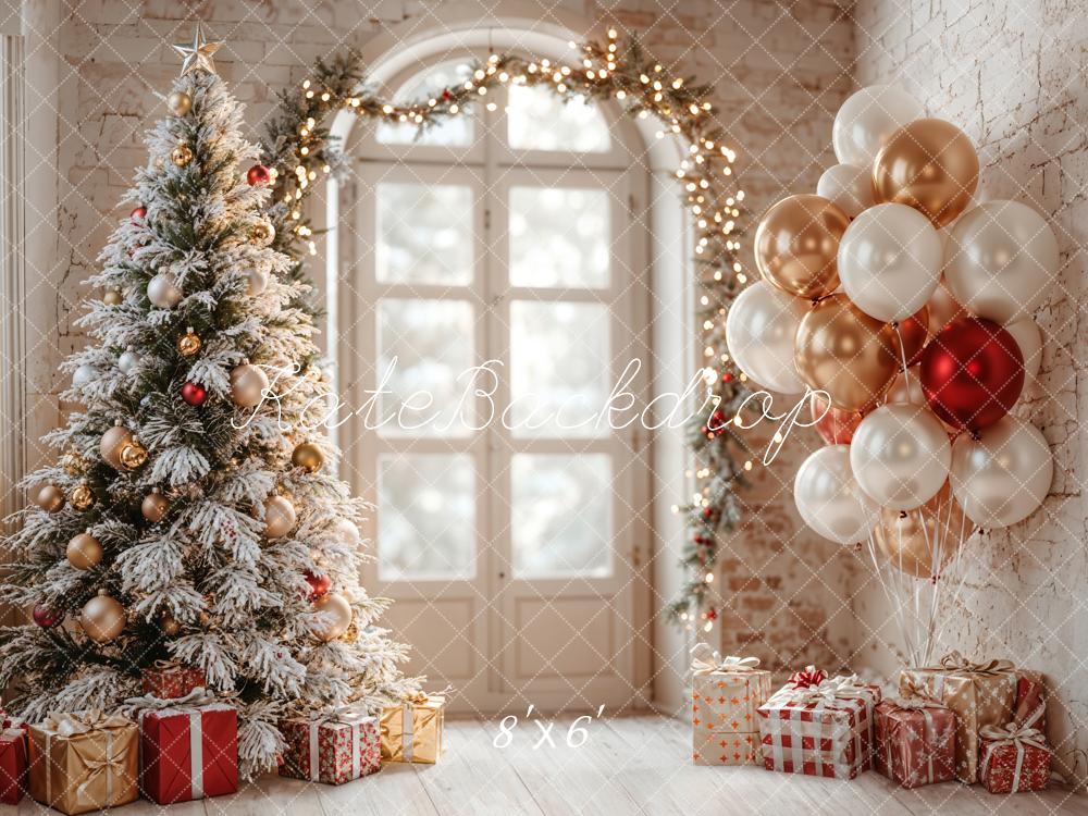 Kate Christmas Tree Balloons Arch Window Backdrop Designed by Emetselch - Image 3