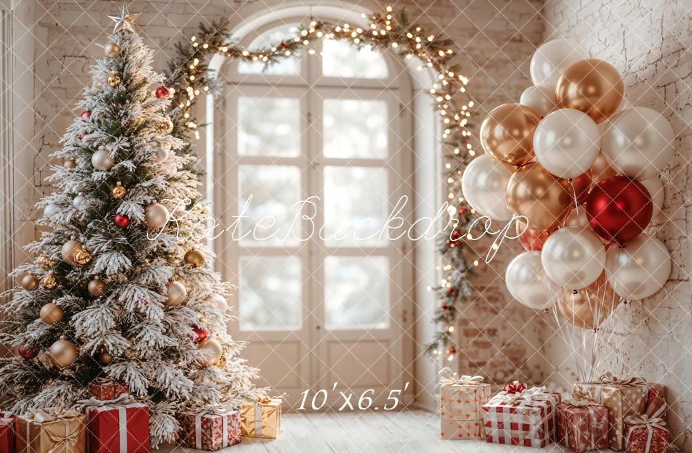 Kate Christmas Tree Balloons Arch Window Backdrop Designed by Emetselch - Image 4