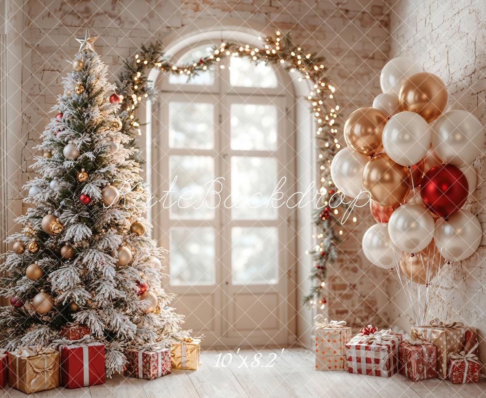 Kate Christmas Tree Balloons Arch Window Backdrop Designed by Emetselch - Image 5