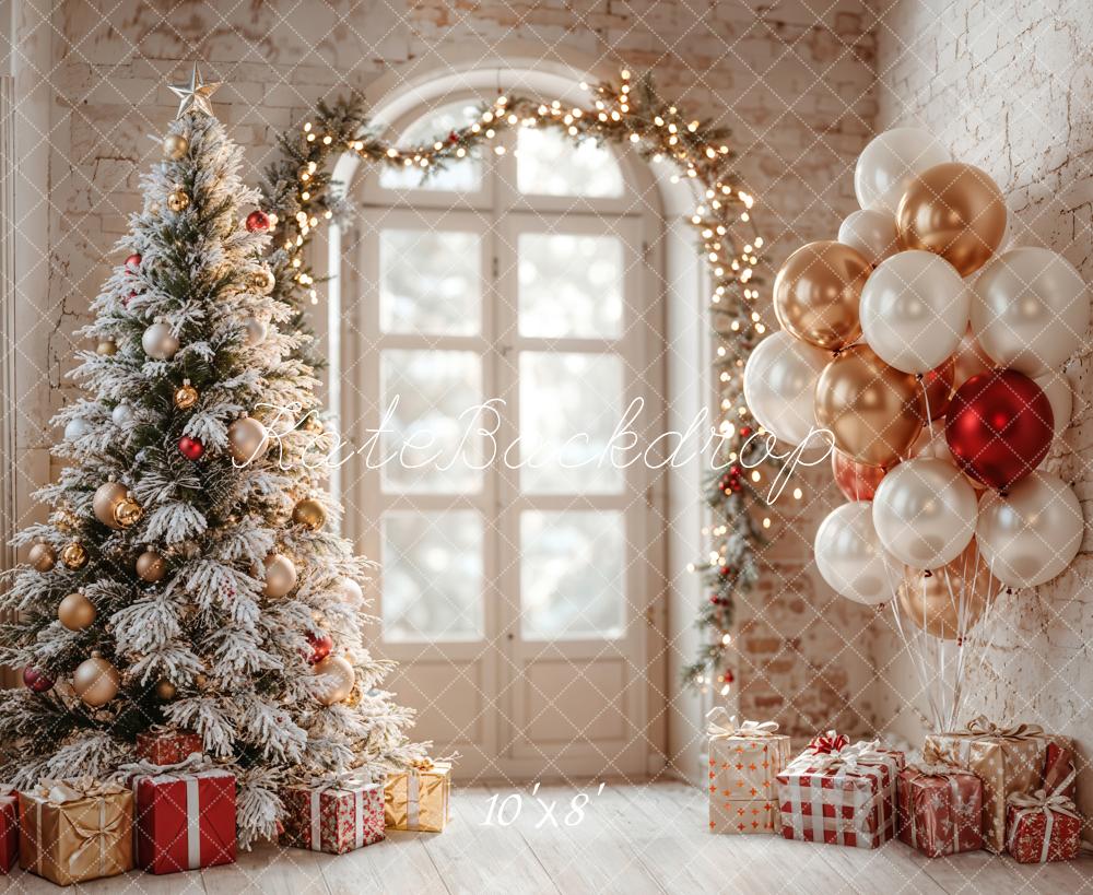 Kate Christmas Tree Balloons Arch Window Backdrop Designed by Emetselch - Image 6