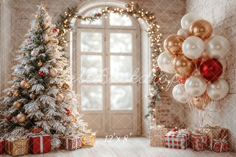 Kate Christmas Tree Balloons Arch Window Backdrop Designed by Emetselch - Image 7