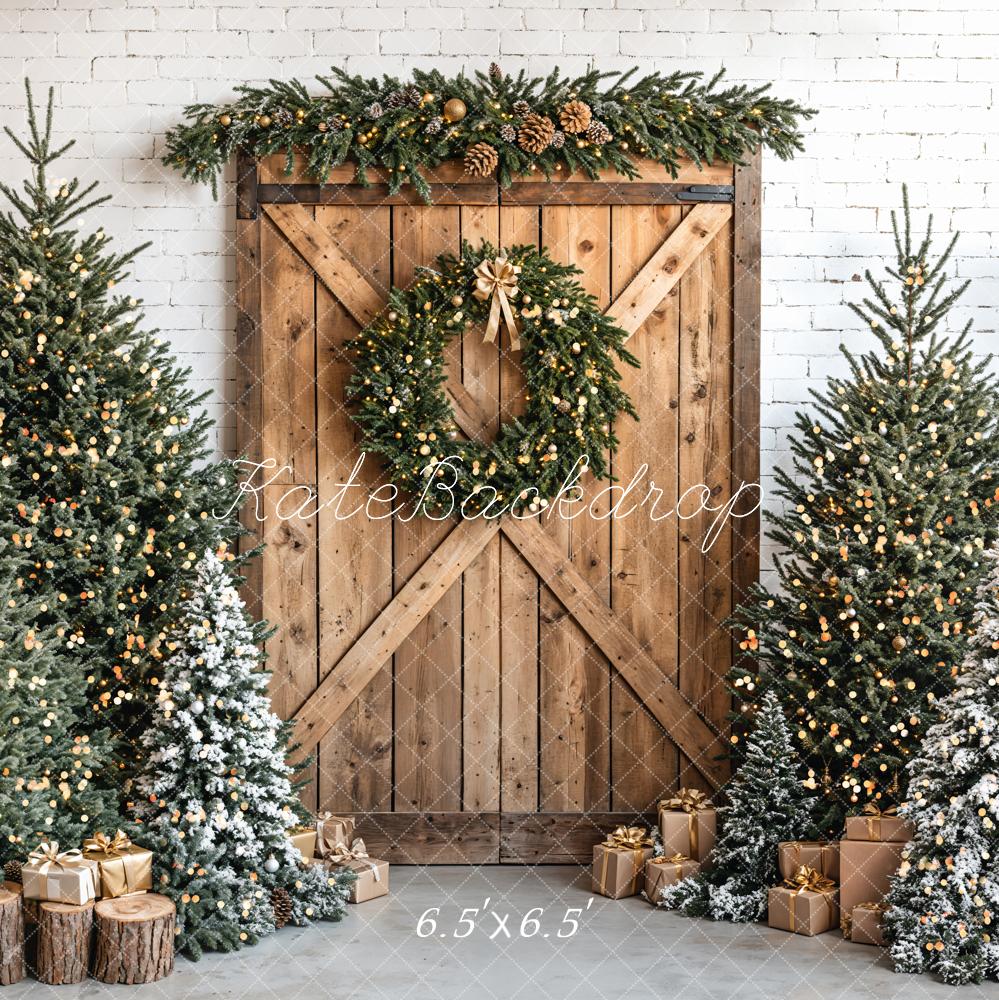 Kate Christmas Tree Barn Door Backdrop Designed by Emetselch - Image 3