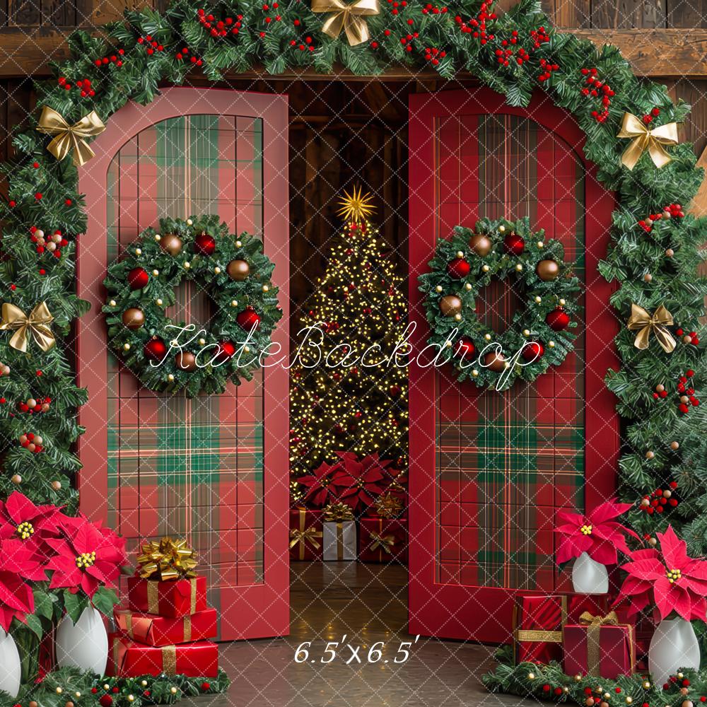 Kate Christmas Tree Barn Door Garland Backdrop Designed by Mini MakeBelieve - Image 3
