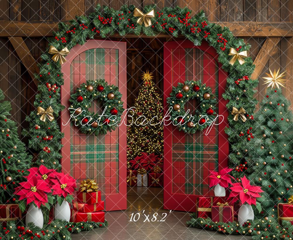 Kate Christmas Tree Barn Door Garland Backdrop Designed by Mini MakeBelieve - Image 4