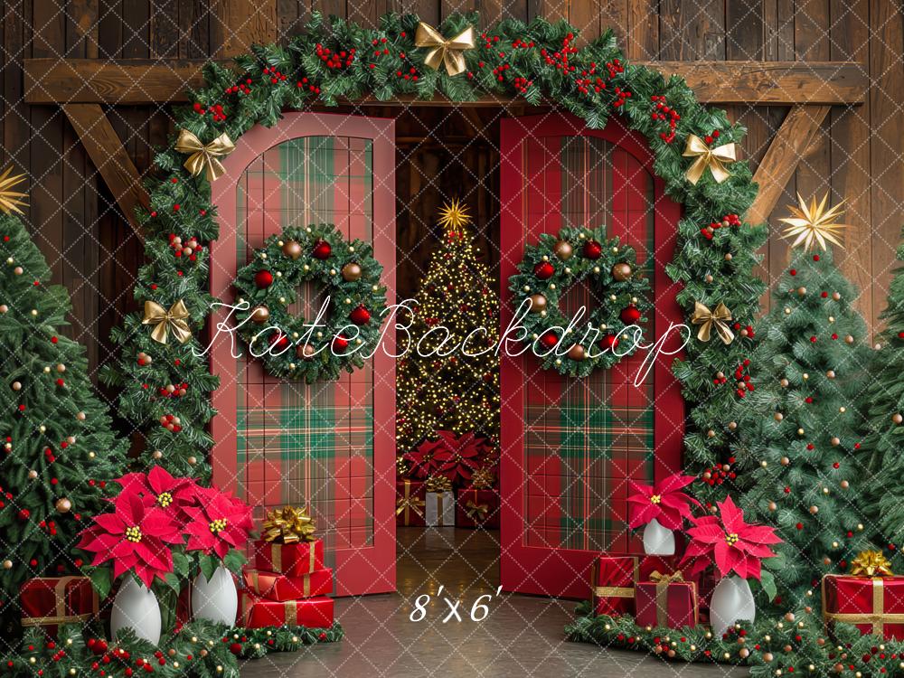 Kate Christmas Tree Barn Door Garland Backdrop Designed by Mini MakeBelieve - Image 5