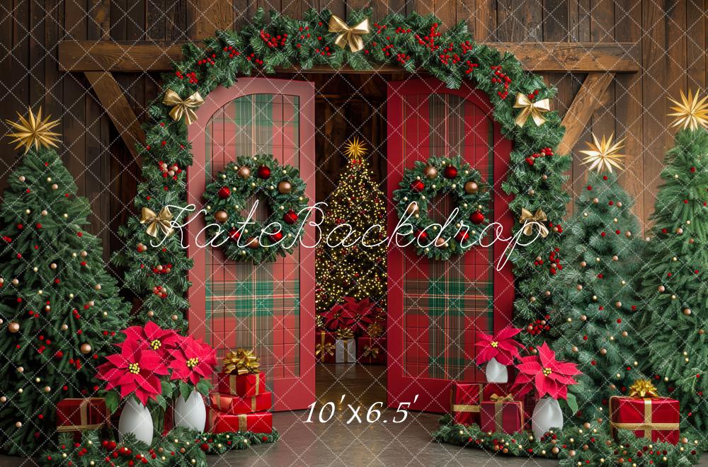Kate Christmas Tree Barn Door Garland Backdrop Designed by Mini MakeBelieve - Image 6