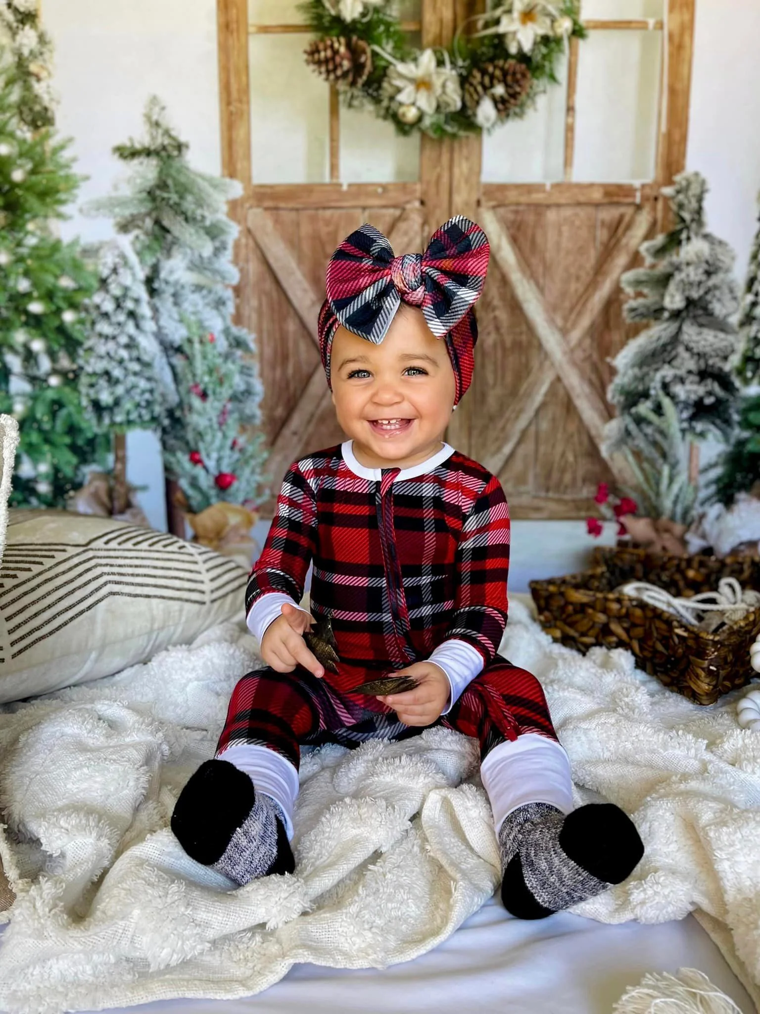 Kate Christmas Tree Barn Door Wood Backdrop Designed by Emetselch - Image 6