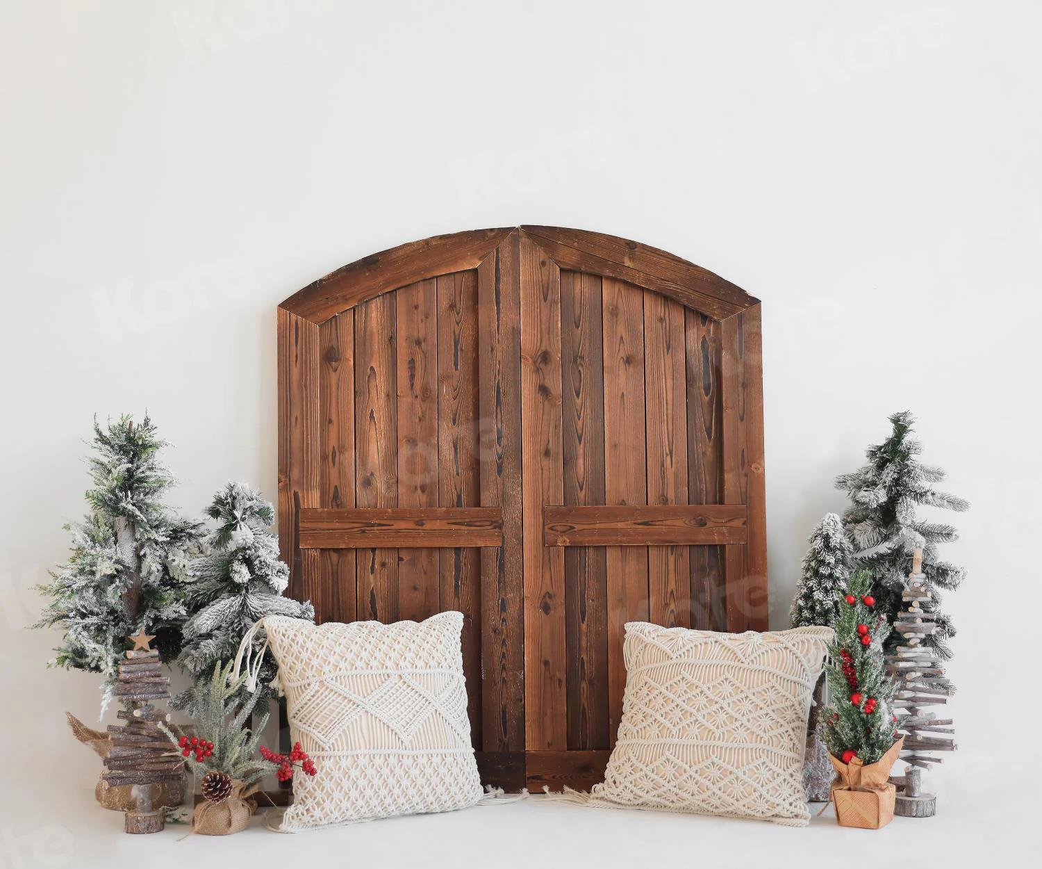 Kate Christmas Tree Boho Backdrop Barn Door for Photography - Image 4