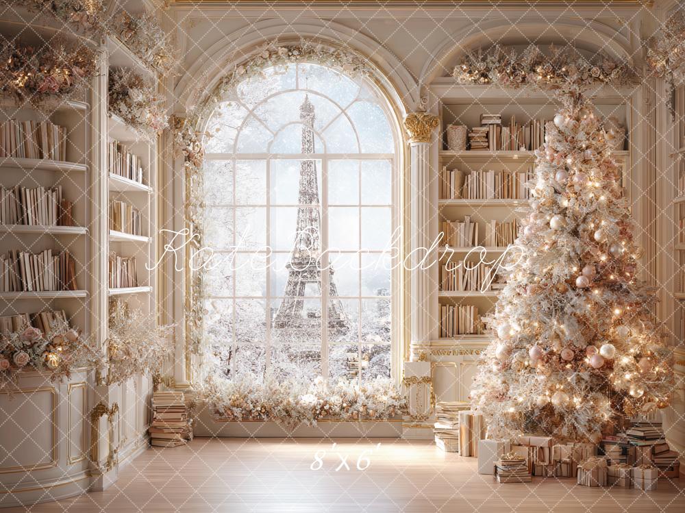 Kate Christmas Tree Bookshelves Window Backdrop Designed by Ashley Paul - Image 3