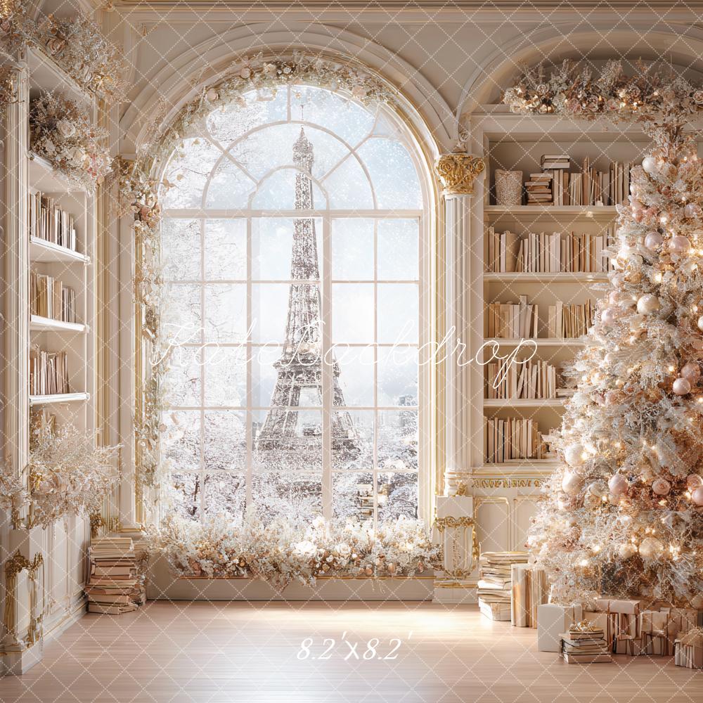 Kate Christmas Tree Bookshelves Window Backdrop Designed by Ashley Paul - Image 5