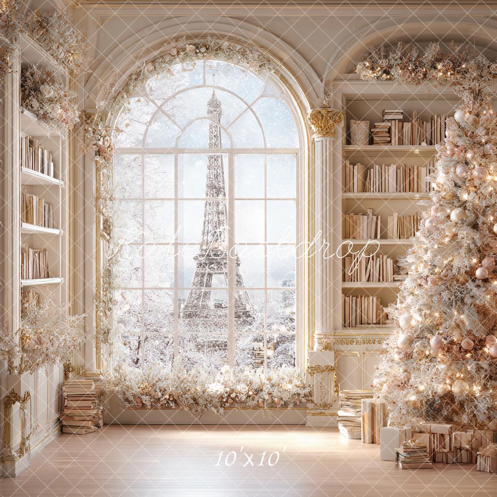Kate Christmas Tree Bookshelves Window Backdrop Designed by Ashley Paul - Image 7