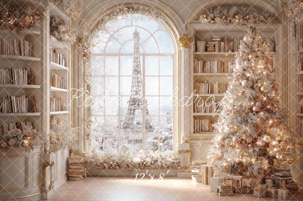 Kate Christmas Tree Bookshelves Window Backdrop Designed by Ashley Paul - Image 8