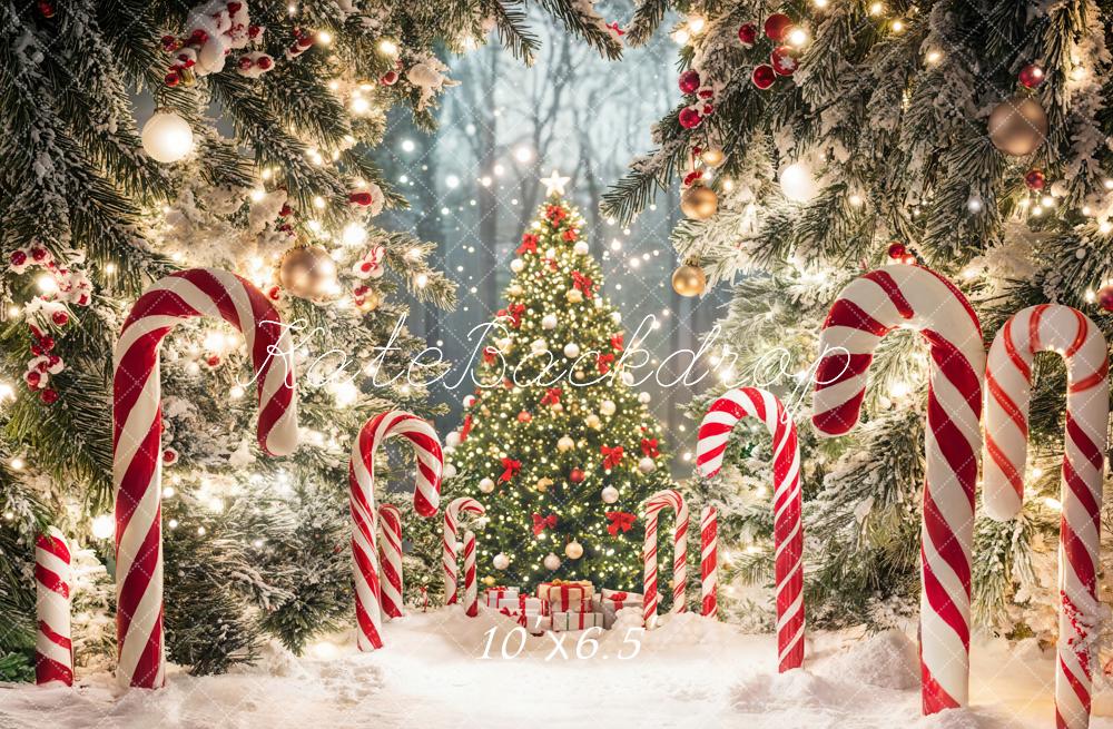 Kate Christmas Tree Candy Cane Forest Backdrop Designed by Emetselch - Image 4