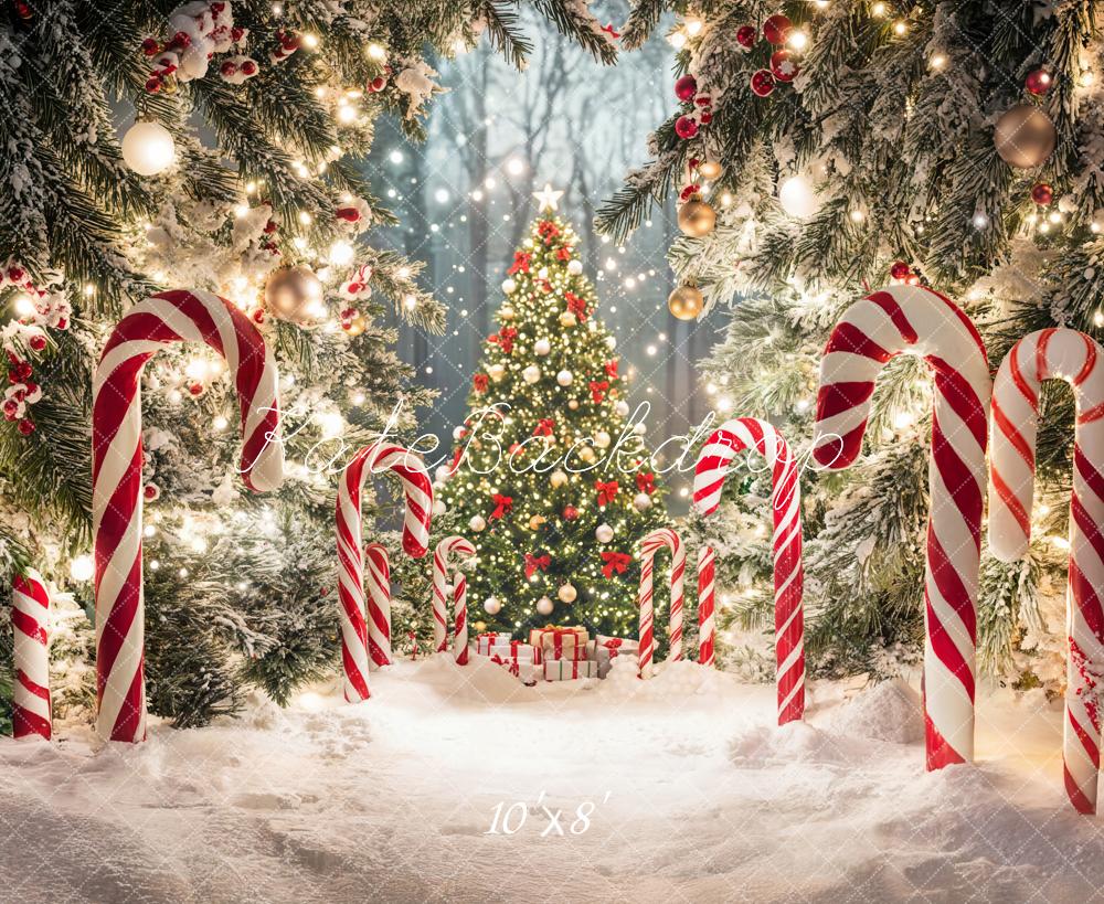 Kate Christmas Tree Candy Cane Forest Backdrop Designed by Emetselch - Image 7