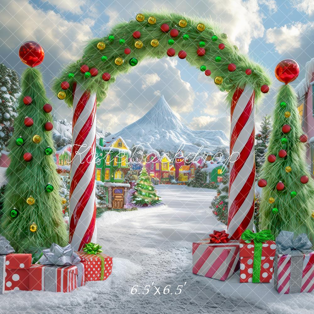 Kate Christmas Tree Candyland Arch Village Backdrop Designed by Mini MakeBelieve - Image 5