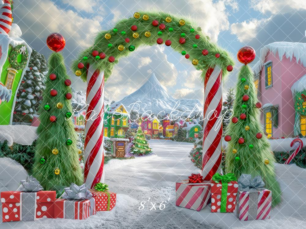 Kate Christmas Tree Candyland Arch Village Backdrop Designed by Mini MakeBelieve - Image 6