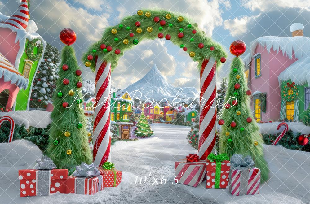 Kate Christmas Tree Candyland Arch Village Backdrop Designed by Mini MakeBelieve - Image 7