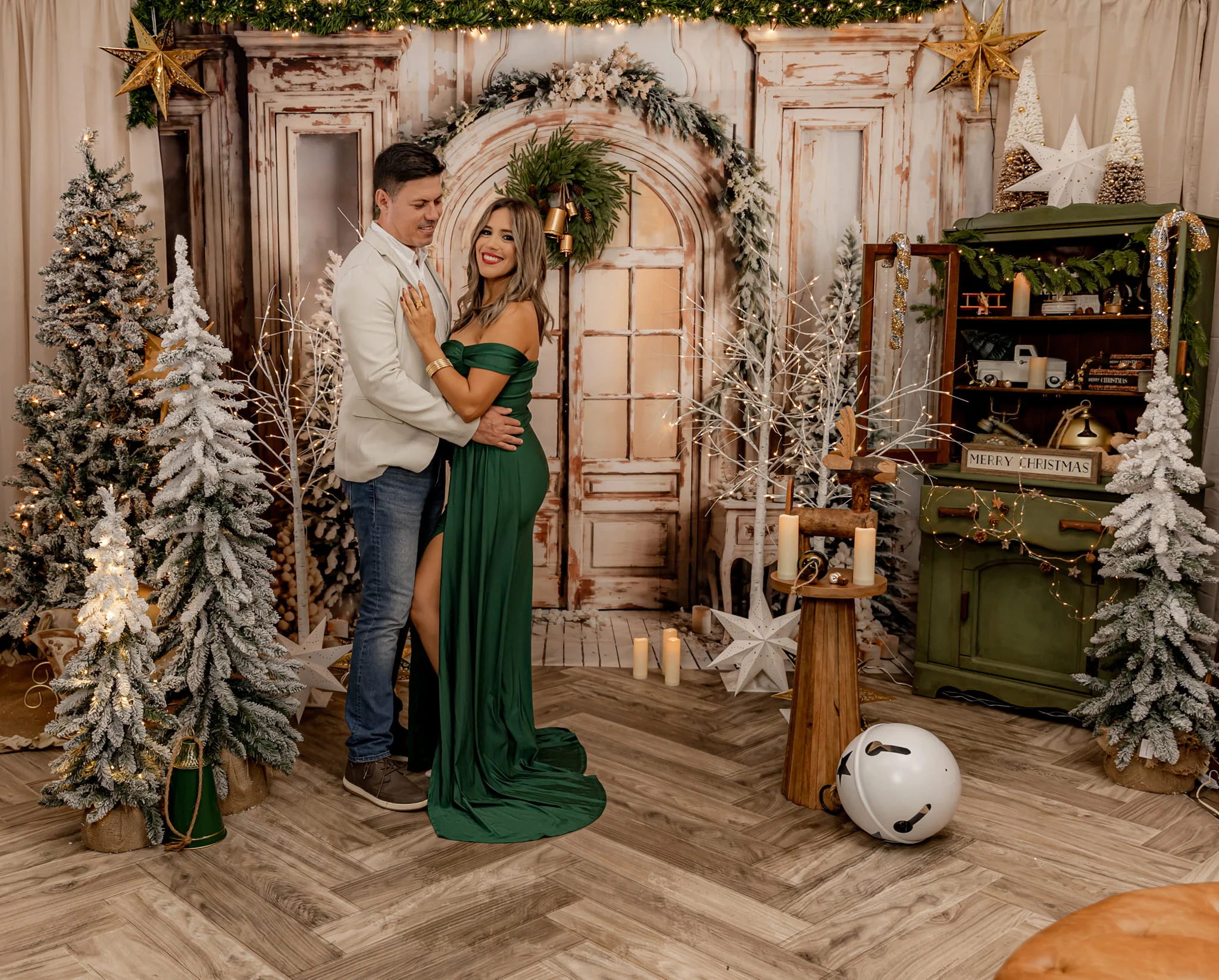 Kate Christmas Tree Door Candles Backdrop Designed by Emetselch - Image 3