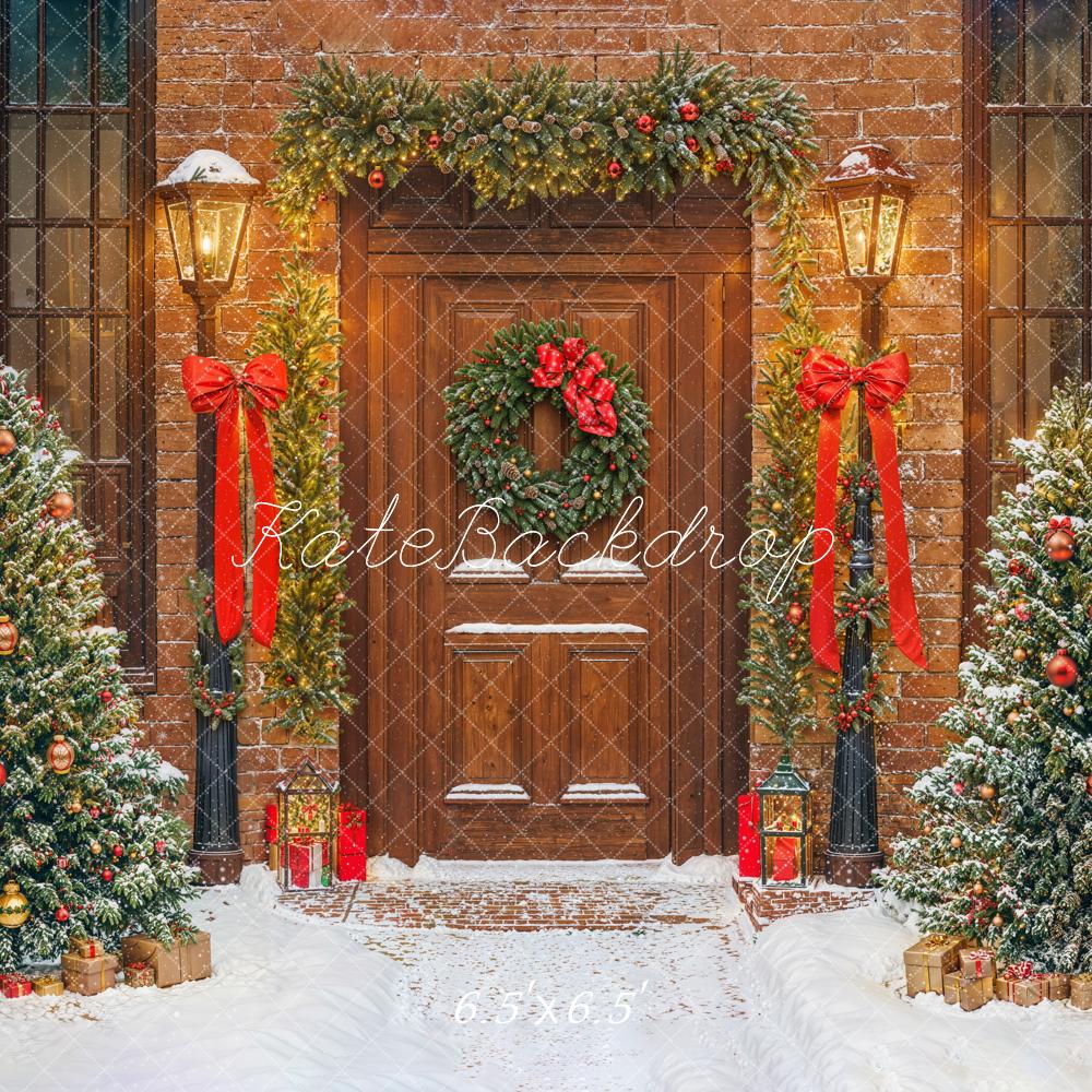 Kate Christmas Tree Doorway Snowy Backdrop Designed by Emetselch - Image 5
