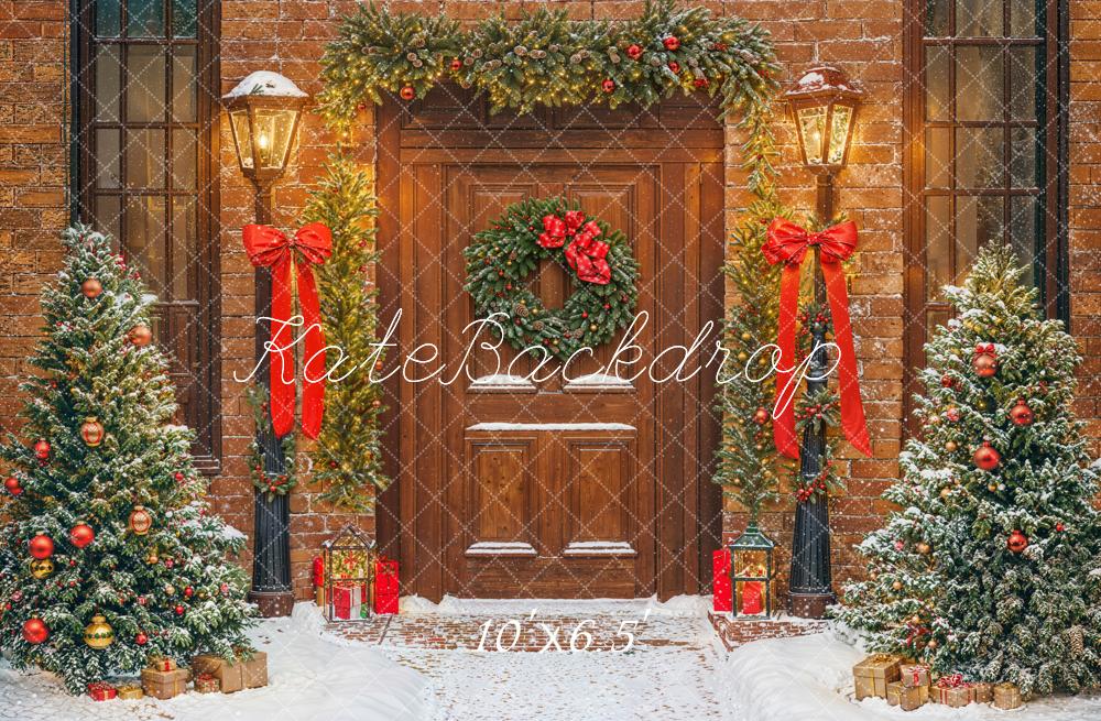 Kate Christmas Tree Doorway Snowy Backdrop Designed by Emetselch - Image 7