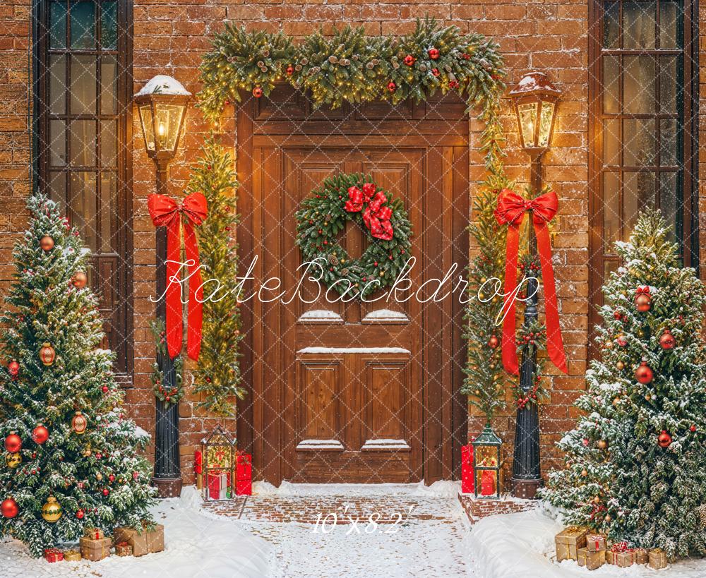 Kate Christmas Tree Doorway Snowy Backdrop Designed by Emetselch - Image 8