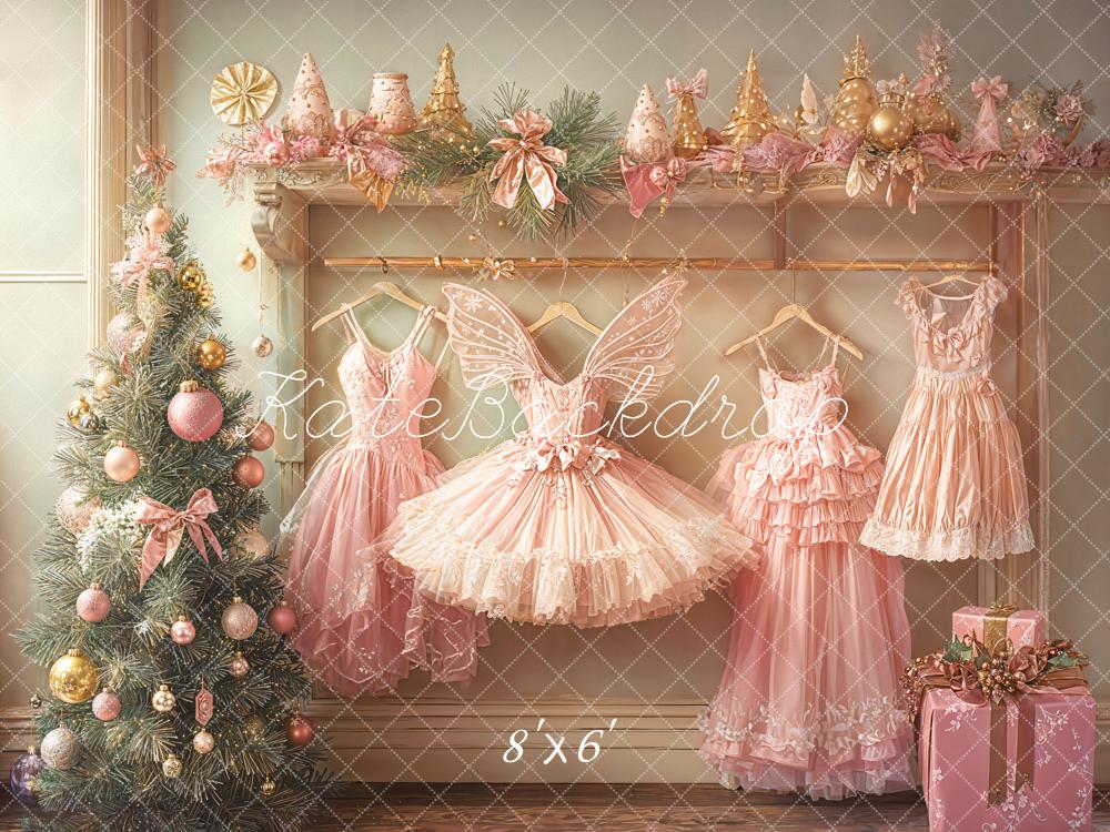 Kate Christmas Tree Fairy Dress Pink Backdrop Designed by Emetselch - Image 3