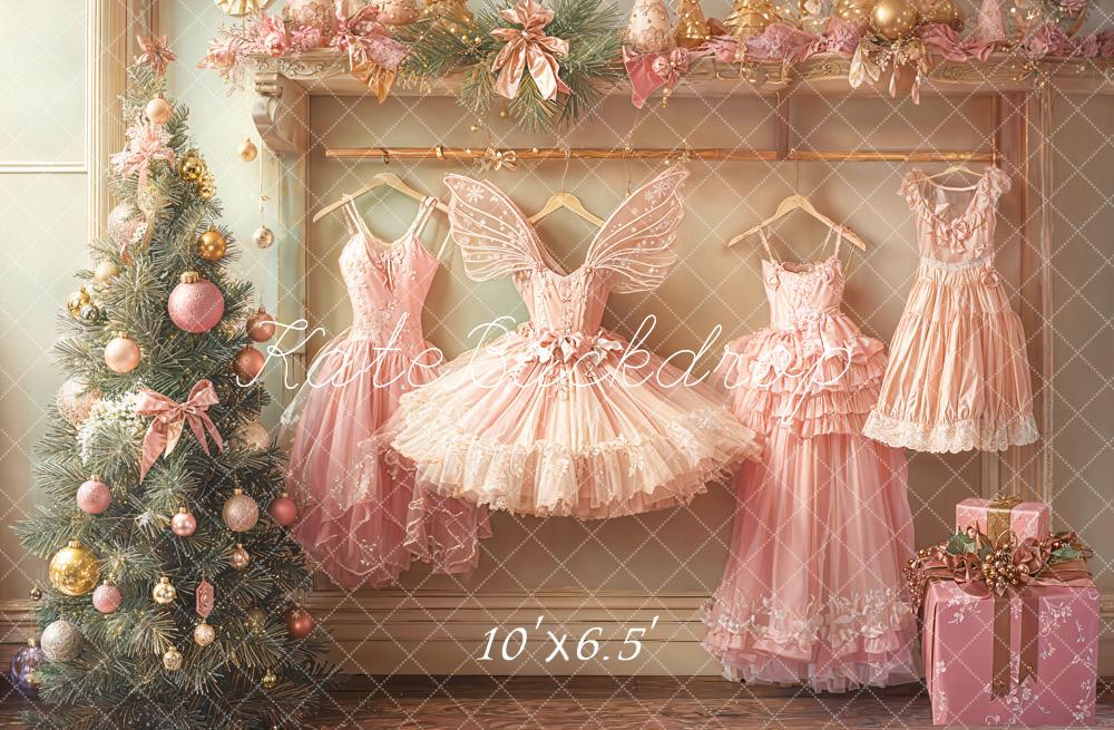 Kate Christmas Tree Fairy Dress Pink Backdrop Designed by Emetselch - Image 4