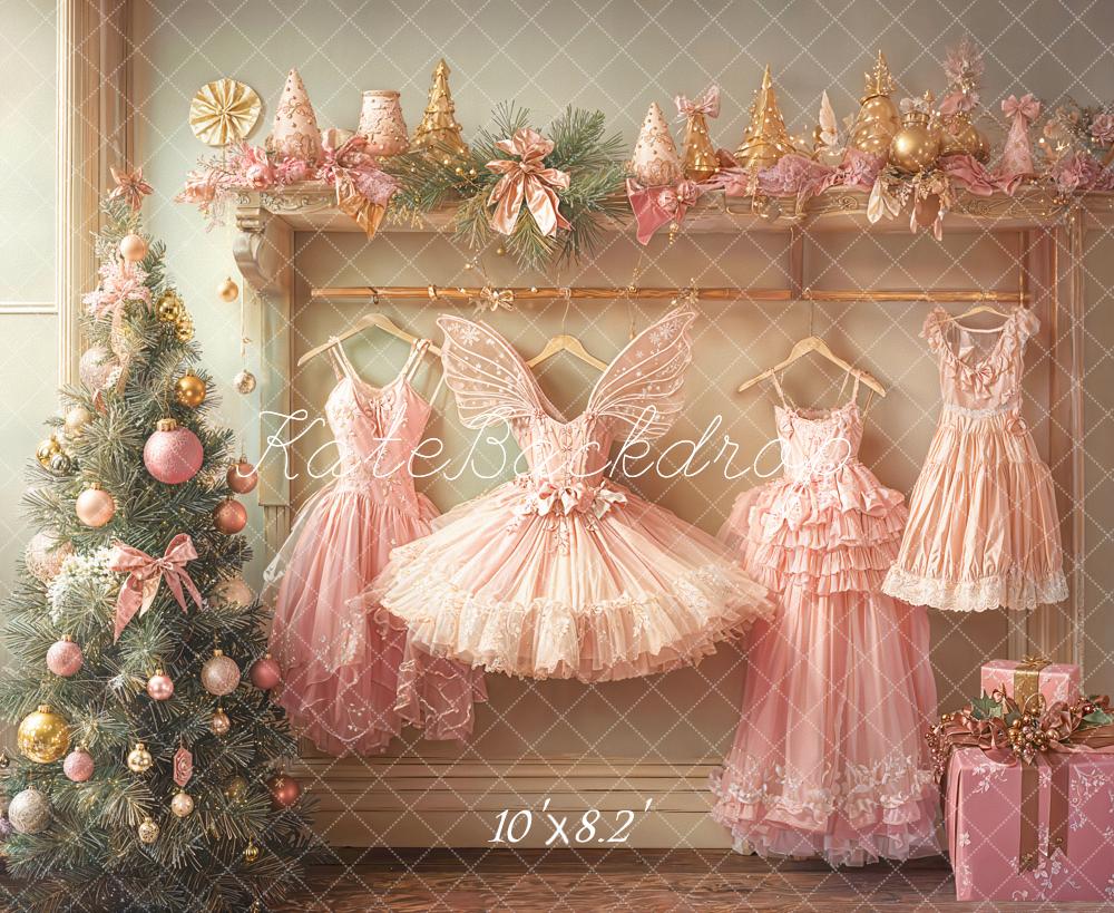 Kate Christmas Tree Fairy Dress Pink Backdrop Designed by Emetselch - Image 5