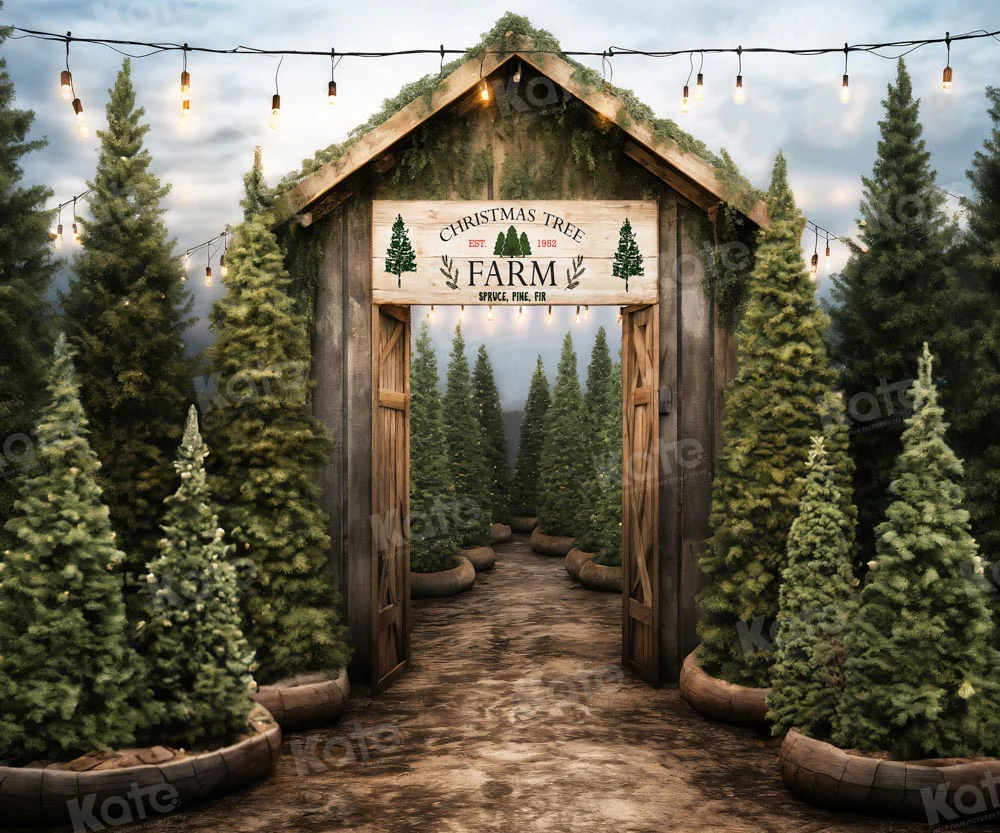 Kate Christmas Tree Farm Entrance Backdrop for Photography - Image 10