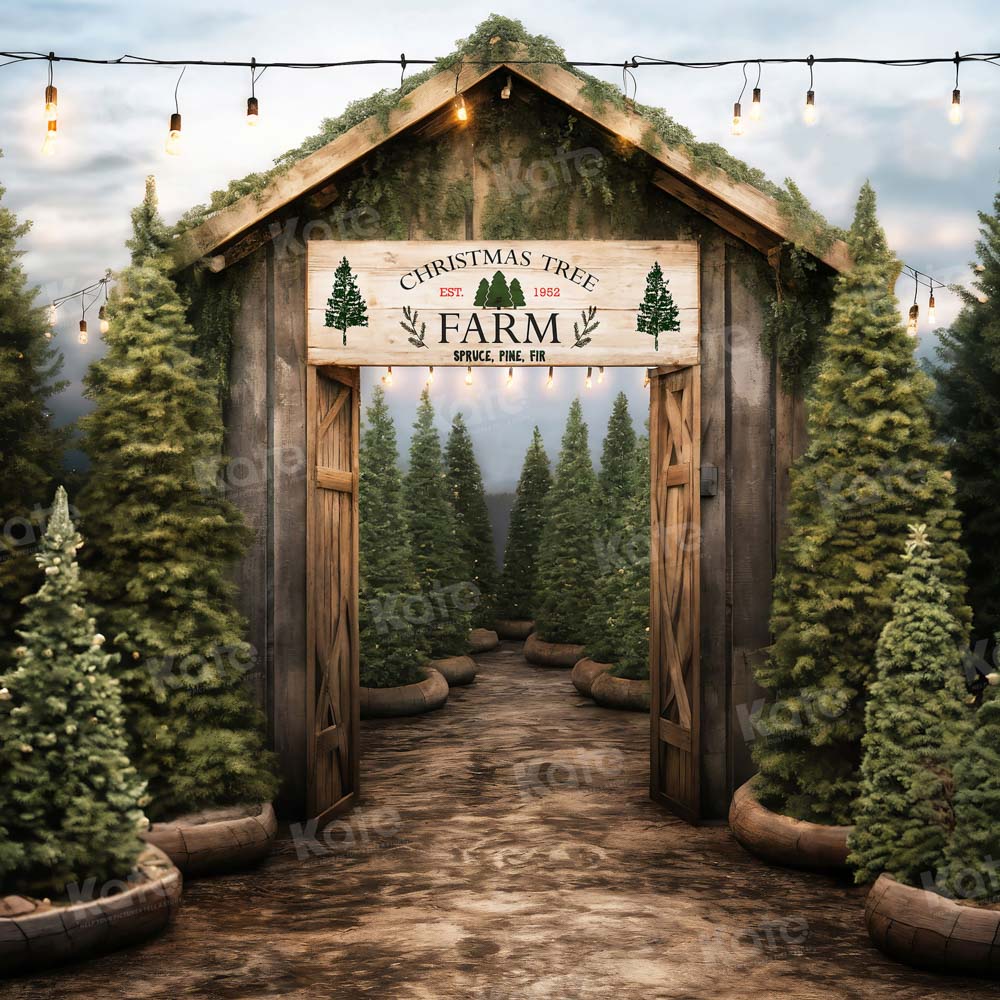 Kate Christmas Tree Farm Entrance Backdrop for Photography - Image 9