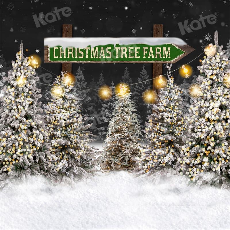 Kate Christmas Tree Farm Night Backdrop for Photography - Image 3