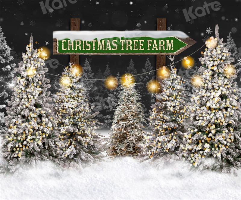 Kate Christmas Tree Farm Night Backdrop for Photography - Image 4