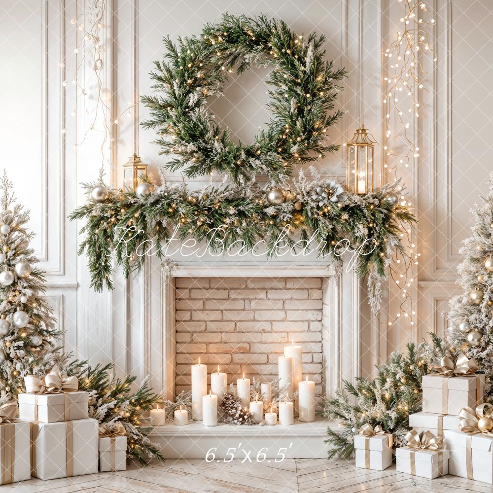 Kate Christmas Tree Fireplace Garland Backdrop Designed by Emetselch - Image 5