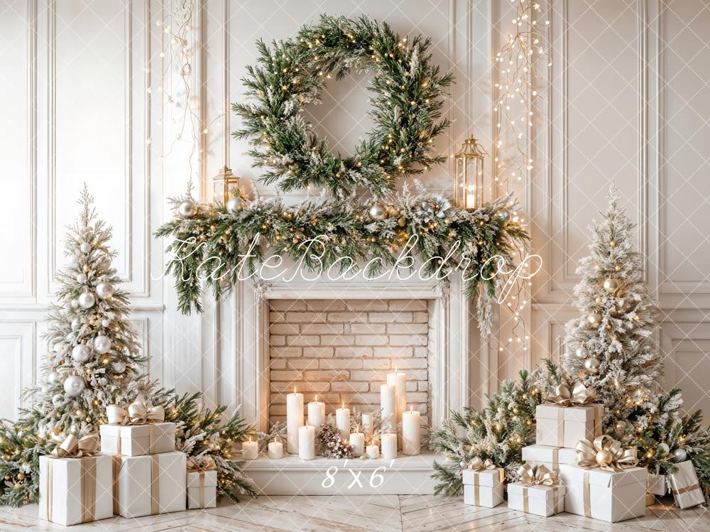Kate Christmas Tree Fireplace Garland Backdrop Designed by Emetselch - Image 6