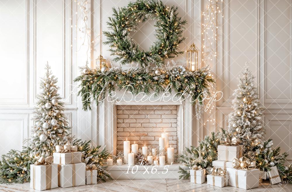 Kate Christmas Tree Fireplace Garland Backdrop Designed by Emetselch - Image 7